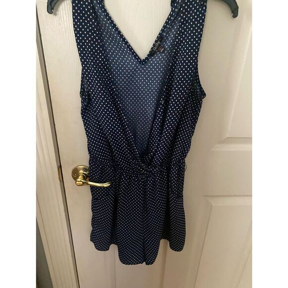 Bebop navy polka dot romper​ - Picture 2 of 3